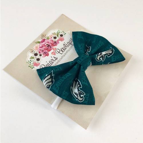 Eagles Fabric Bow: Football Hair Clip or Headband