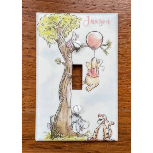 Classic Winnie the Pooh Light Switch Plate Cover // PERSONALIZED Piglet Eeyore Tigger Tree // Vintage Winnie Baby Nursery // FAST SHIP - Etsy