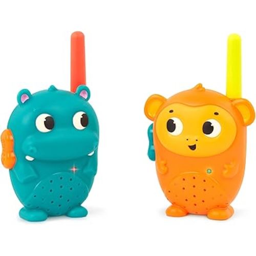 B. toys- Hippo & Monkey Walkie-Talkies- Walkie Talkie Set – 2-Pack Walkie Talkies – Long 100-Foot Range – Toys for Toddlers, Kids – 3 Years +
