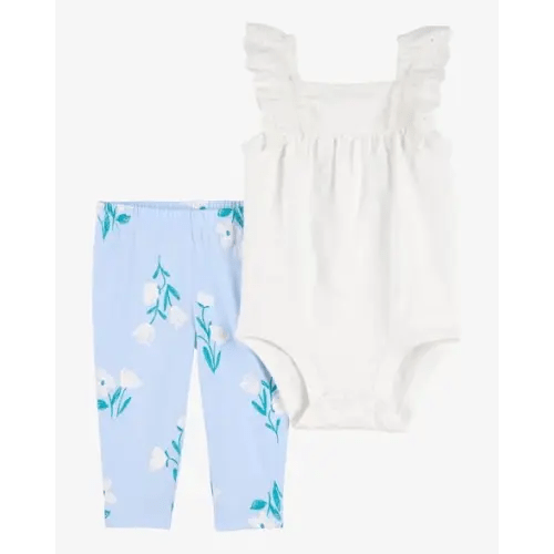 Baby 2-Piece Eyelet Flutter Bodysuit Pant Set - Carter's | Carter's