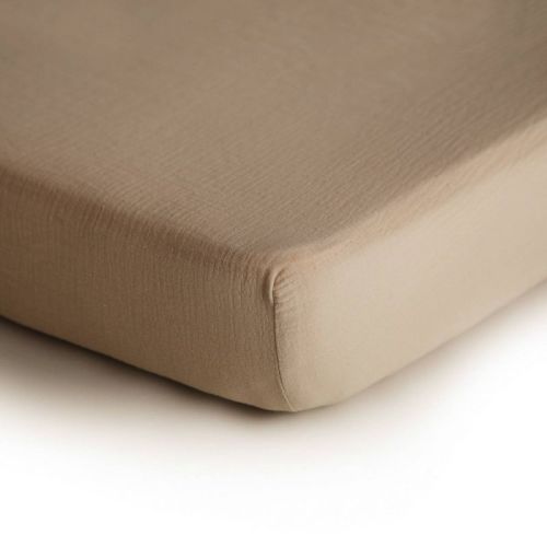Mushie Extra Soft Muslin Crib Fitted Sheet - Natural