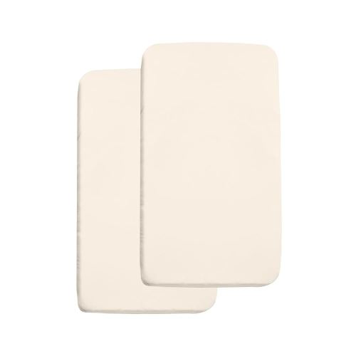 BreathableBaby All-in-One Fitted Sheet & Waterproof Cover, for 36" x 18"/91 x 46 cm Cradle Mattress, Ecru (2-Pack)