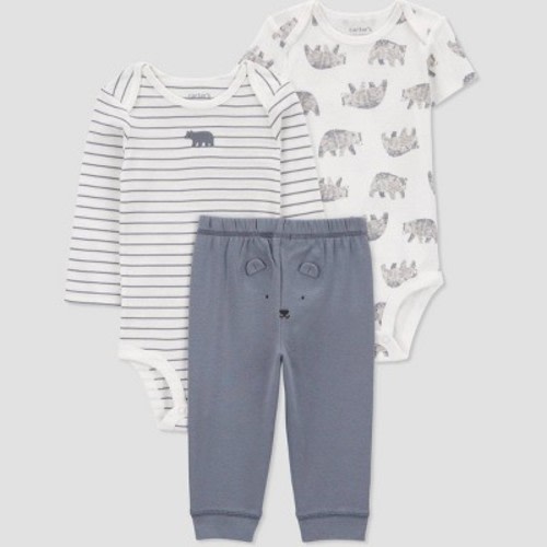 Carter's Just One You® Baby Boys' Bear Coordinate Set - Gray/White, Size: 3M