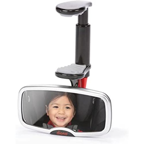 Diono See Me Too Rear View Forward Facing Baby Mirror for Car, Fully Adjustable Driver Mirror with Wide Crystal Clear View, Shatterproof, Crash Tested