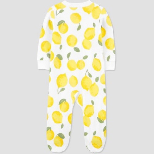 Carter's Just One You® Baby Girls' Lemon Footed Pajama - White/Yellow, Size: 6m