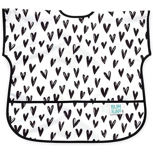Bumkins Bibs, Baby and Toddler Bibs, Bibs for Girls and Boys, Large for 1-3 Years, Short Sleeve Waterproof Bib for Kids