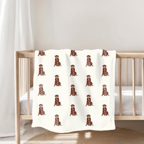 Watercolor Chocolate Labrador Blanket Chocolate Lab Baby Blanket Lab Swaddle Blanket New Baby Gift for Baby Shower Congratulations Pregnancy