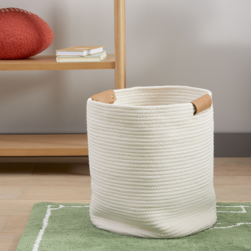 Cooper Natural & Tan Large Round Storage Basket
