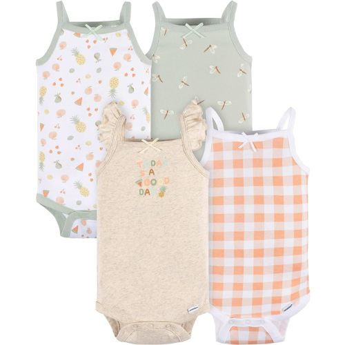 Gerber baby-girls Multi-pack Sleeveless Onesies Bodysuit - 6-9 Months - Picnic