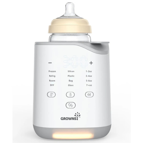 GROWNSY Bottle Warmer, 2025 Fast Baby Bottle Warmer for Breastmilk & Formula, Smart Temperature Control, with Timer, Thaw, Food Heater, Night Light, Calentador De Biberones for All Bottles