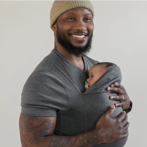Lalabu Dad Shirt | Original Babywearing T-Shirt with Kangaroo Pouch | Baby Wrap Carrier for Newborns & Infants | Baby Wrap Carrier for Newborns | Essential for new Dads