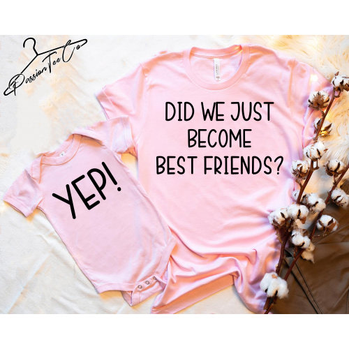 Best friend, Brother, Sister, Sibling, Baby shower gift, Matching Shirts, Did We Just Become Best Friends? YEP! Siblings Shirt Set