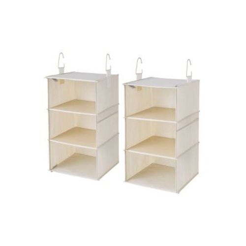 Wethinkstorage 12" X 12" X 42" Foldable 6-shelf Hanging Closet Organizer Ivory: Shoe & Clothing Storage, Polyester, 50 Lb Capacity