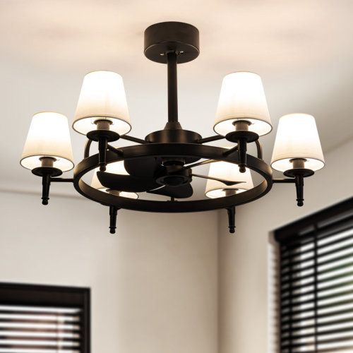 Lark Manor™ 31.5" 6-Light Reversible Wagon Wheel Ceiling Fan with Light Kit & Remote | Wayfair