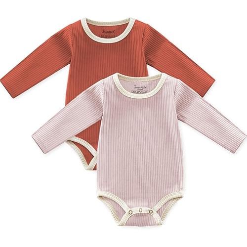 Jimonda Baby Bodysuit, 100% Organic Cotton Infant Long Sleeve Romper Gender Neutral Baby Clothes