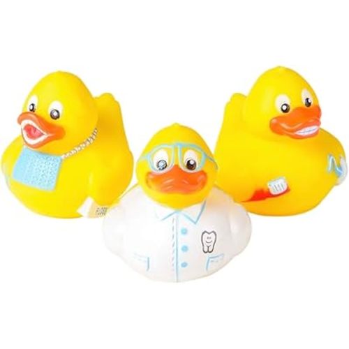 Dentist Rubber Ducks - Dental Office, Bath Toys, Party Favors, Prize Boxes, Reward, Treasure Boxes, Goodie Bags, Stocking Stuffers - 3 Piece