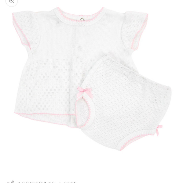 Paty Knit Flutter Sleeve Diaper Set with Bows - PatyInc