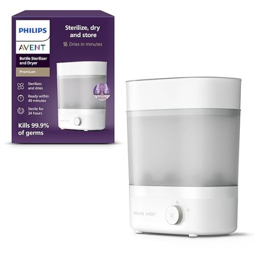 Philips AVENT Premium Baby Bottle Sterilizer with Dryer, SCF293/00 - Electric Sterilizer - With dryer