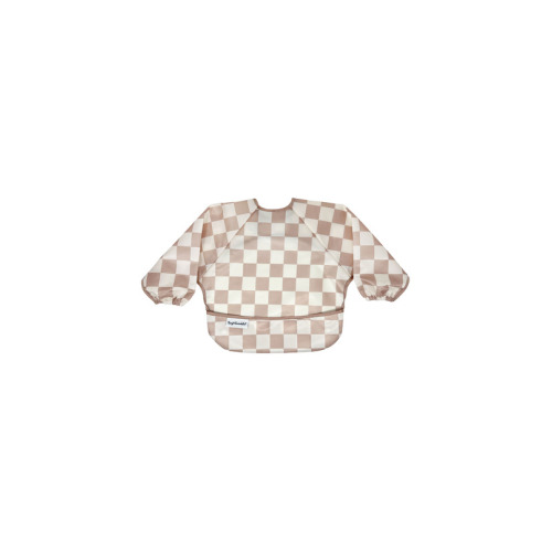 Tiny Twinkle Full Sleeved Bib Beige Checkers