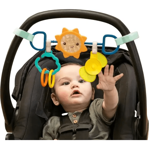 Infantino Sensory Travel Bar - Engaging Activities for Car Seats & Strollers, Promotes Sensory Development, Easy to Install & Durable