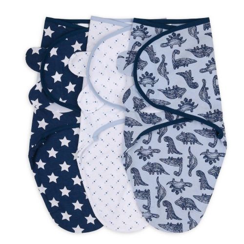 The Peanutshell Swaddle Wrap – S/M 3pk, Color: Blue Dino