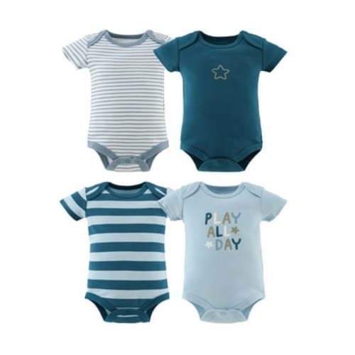 The Peanutshell Star Stripe Onesie Set Baby Bodysuit Onesies for Newborns, 4-Pack
