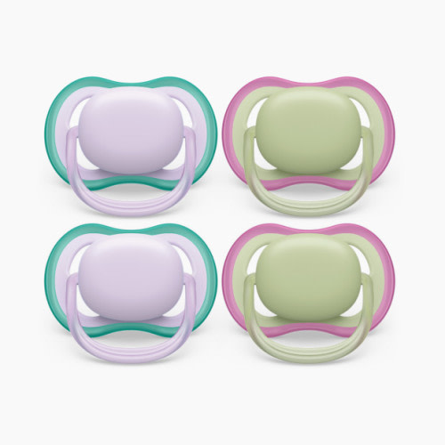 Philips Avent Ultra Air Pacifier, 0-6 Months (4 Pack) - Fresh Lilac/Pastel Green, 4