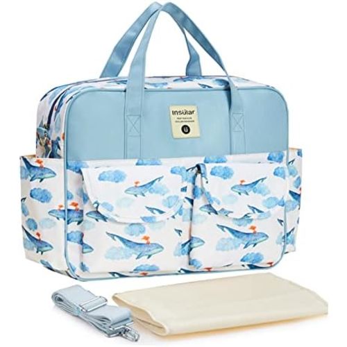 Kamay's Mummy Shoulder Bag Diaper Bag Chic Nappy Changing Bag Tote/Messenger Style Large with Changing Mat, Adjustable Straps