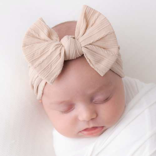 Baby Girl Headband, Ribbed Newborn Headbands, Big Bow Headband, Baby Bows , Baby Turban Headband, Toddler Headband, Baby Headwraps , JASM