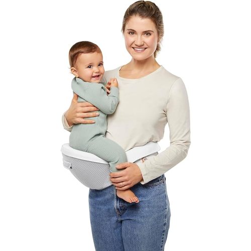Ergobaby Alta Hip Seat All-Position Breathable Mesh Hip Seat & Carrier, Pearl Grey