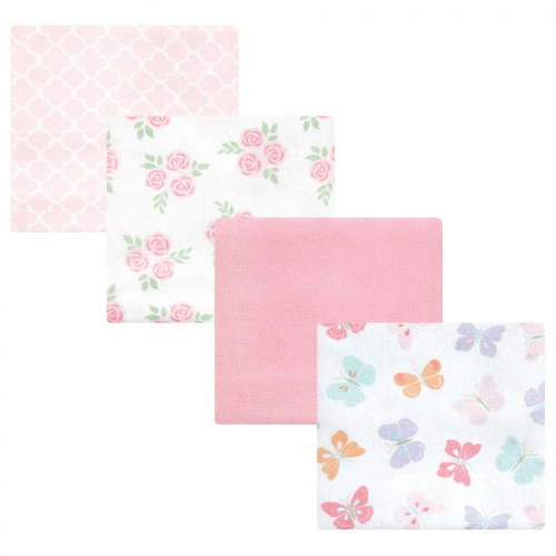 Hudson Baby Infant Girl Cotton Flannel Receiving Blankets