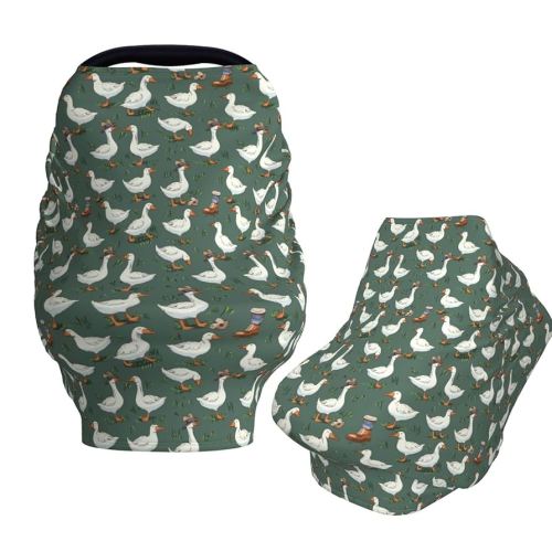 Geese Wearing Hats Baby Car Seat Covers Carseat Canopy Soft Infant Stroller Cover Nursing Breastfeeding Covers for Girls Boys Newborn
