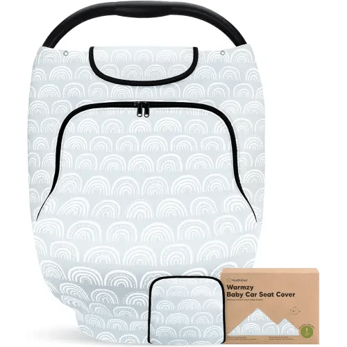 KeaBabies Winter Car Seat Cover Baby, Newborn - Universal Fit Infant Carseat Covers Baby Girl, Boy, Breathable, Lightweight Blanket, Easy to Use Stroller Canopy, Rain, Wind, Sun Shade (Iris)