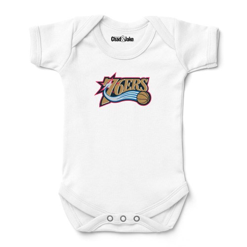 Newborn & Infant Chad & Jake White Philadelphia 76ers Hardwood Classic Bodysuit