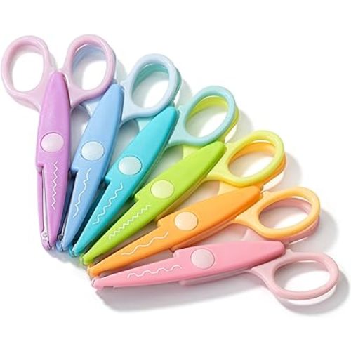 Mr. Pen- Craft Scissors Decorative Edge, 6 Pack, Rainbow Color, Craft Scissors, Zig Zag Scissors, Decorative Scissors, Scrapbooking Scissors, Fancy Scissors for Crafting, Pattern Scissors