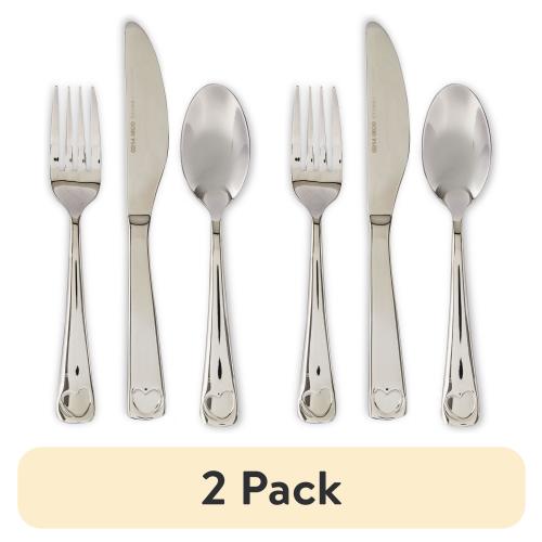 (2 pack) Parent's Choice 3 Piece Stainless Steel Toddler Premium Flatware Set Silver