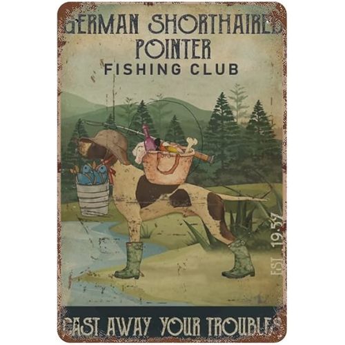 uihgcvr German Shorthaired Pointer Vintage Retro Decor Signs Wall Decorations Wall Art Poster Plaques for Home Farm Store Garage Club Bar Kitchen Pub Funny Gift 8x12 Inch