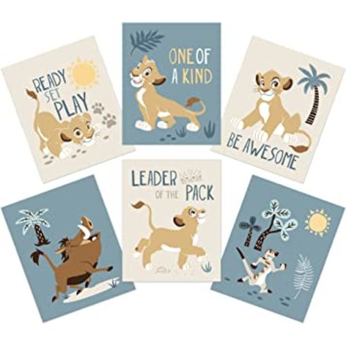 Lambs & Ivy Disney Baby Lion King Unframed Wall Art - Simba/Timon/Pumba