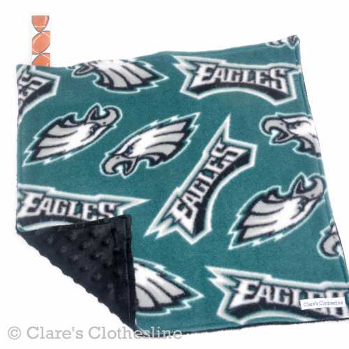 Philadelphia Eagles Baby Lovey | Eagles Football Fleece and Minky Snuggle Blanket 15&quot;x15&quot; | Philly Sports Fan Gift | Ready to Ship
