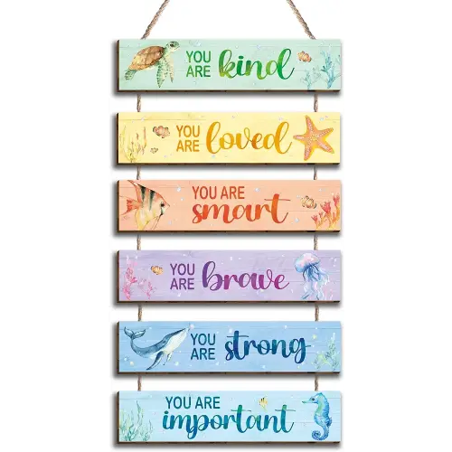 6 Pcs Ocean Decor Inspirational Quotes