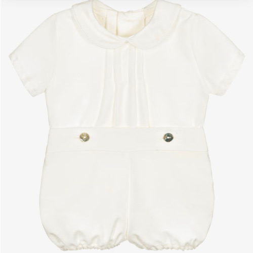 Ancar - Ivory Cotton Buster Suit | Childrensalon