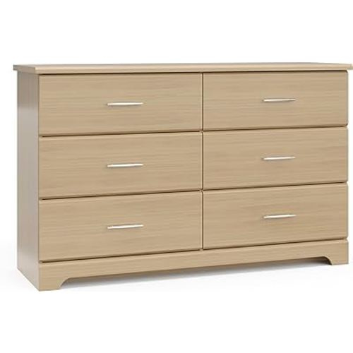 Storkcraft Brookside 6 Drawer Double Dresser (Driftwood) – GREENGUARD Gold Certified, Dresser For Nursery, 6 Drawer Dresser, Kids Dresser, Nursery Dresser Drawer Organizer, Chest of Drawers