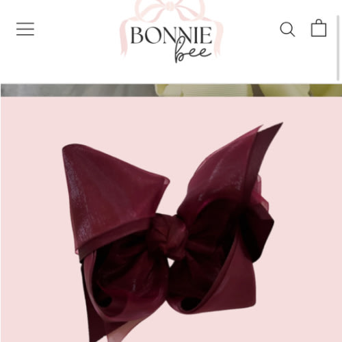 Maroon Layered Organza/Grosgrain Bow