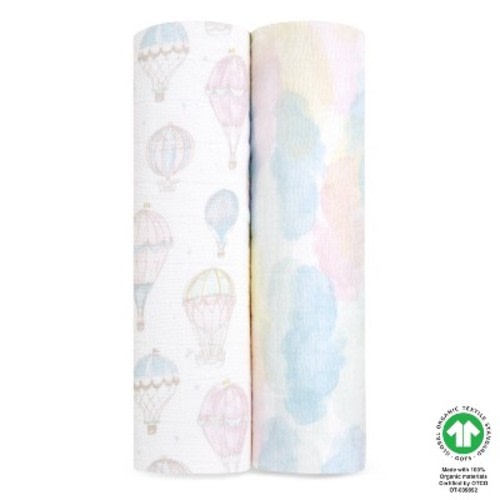 aden + anais Organic Swaddles Baby Blankets - 2pk, Color: Above the Clouds