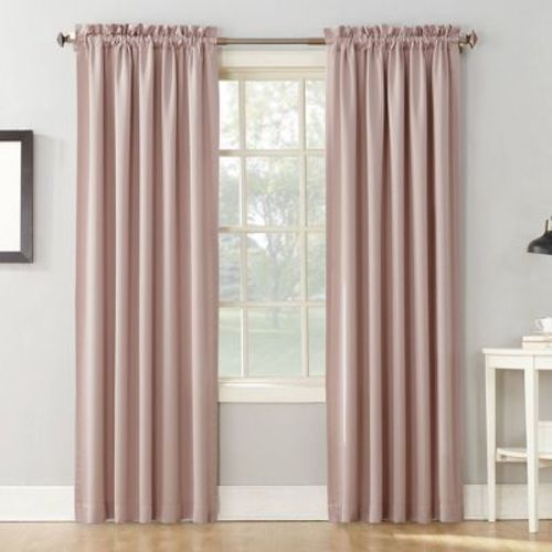 54"x84" Sun Zero Room Darkening Seymour Rod Pocket Curtain Panel Blush: Thermal Insulated, Noise Reduction