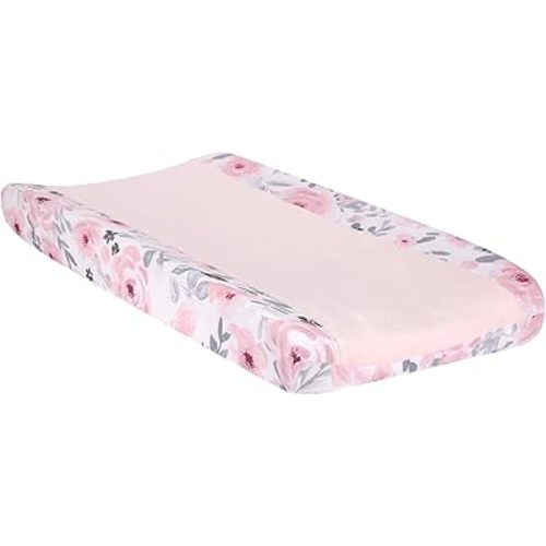 Bedtime Originals Blossom Watercolor Floral Changing Pad Cover - Pink/Gray