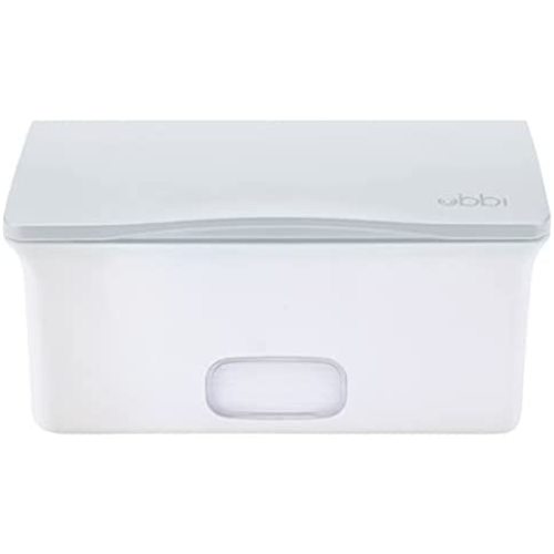 Ubbi Baby Wipes Dispenser with Weighted Plate and Secure Seal, Nursery and Baby Registry Essential to Keep Wipes Fresh, Gray