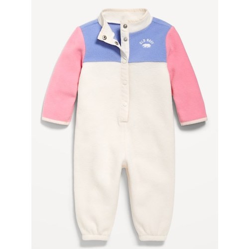 Unisex Logo-Graphic Snap-Button Front One-Piece for Baby