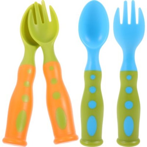 2 Sets Flatware Toddler Utensils Anti Choke Baby Utensil Toddler Spoon and Fork Baby Fork Baby Tableware Fork Spoon Fork Boxed Plastic Baby Toddler