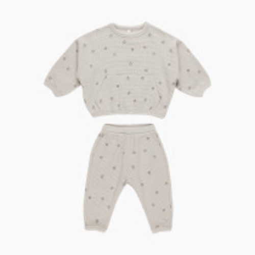 Quincy Mae Waffle Slouch Set - Fog, 18-24 M